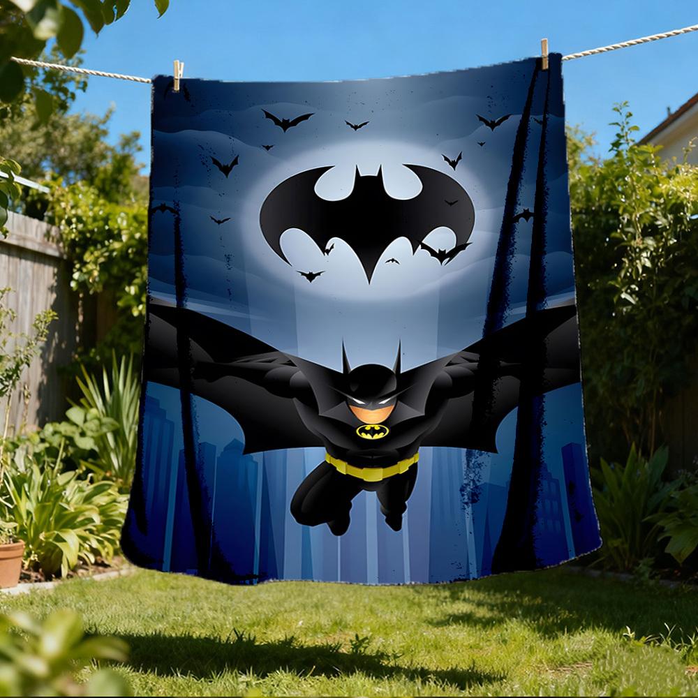 

1pc Batman Outdoor Flannel Throw Blanket Soft, Lightweight & Warm for Sofa, Office 80x120cm