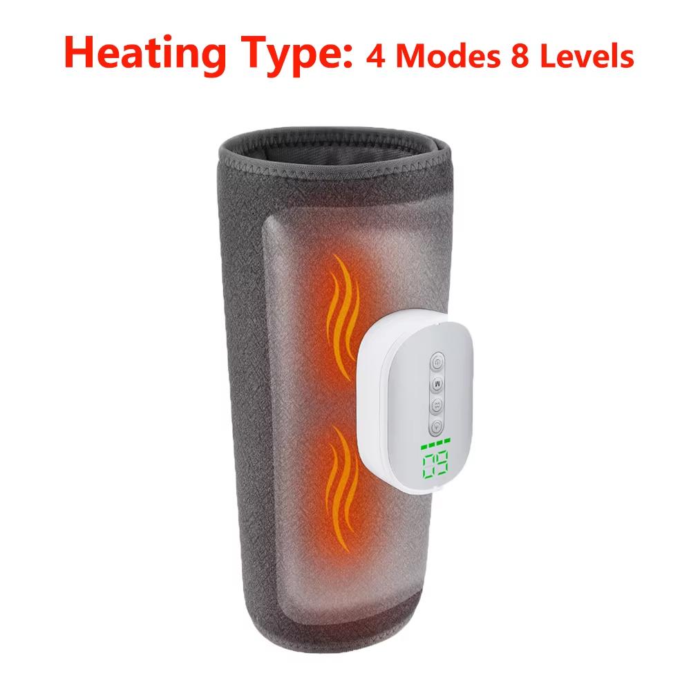 Electric Wireless Air Pressure Calf Massager 8 Level 4 Mode Air Compression Massage Heating Relief Leg Fatigue Muscle Foot Relax