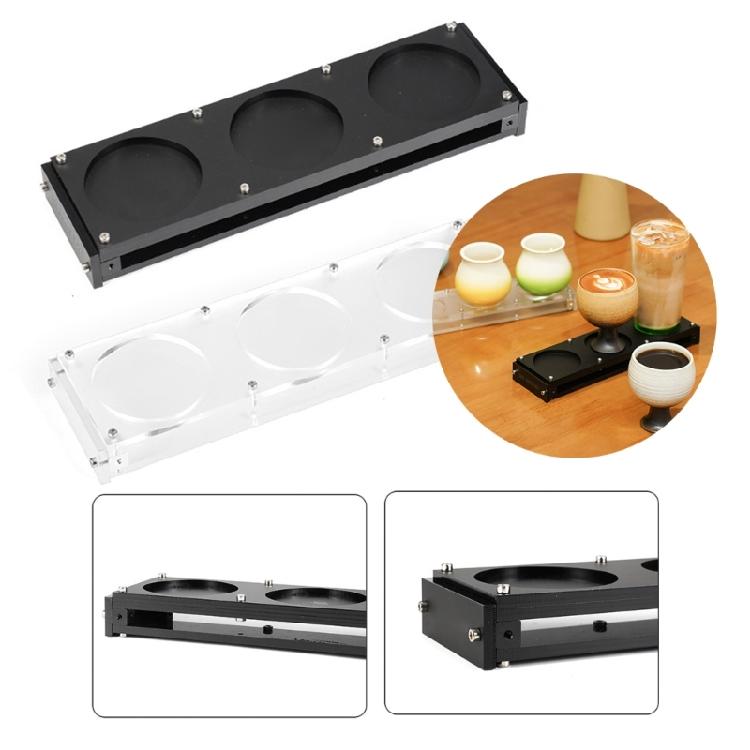 3 Hole Drink Cup Stand Shelf Acrylic Heat Resistant Cup Holder Nonslip Base Drinks Serving Board Coffee Storage Rack