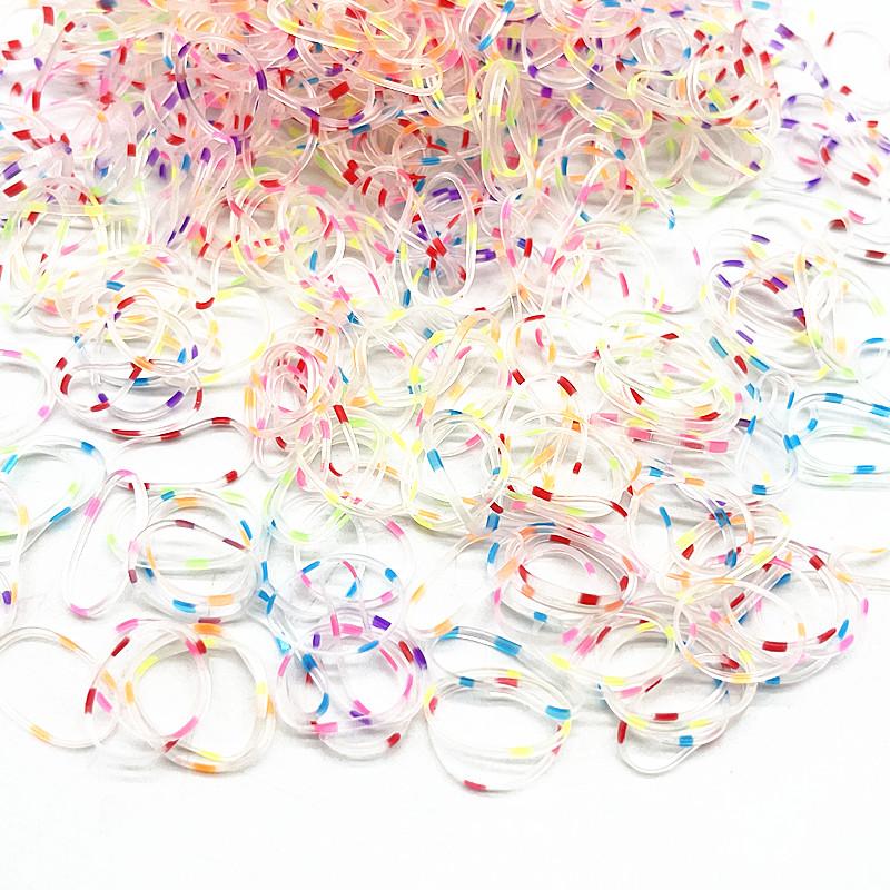 500pcs Cute Colourful Rubber Ring Disposable Elastic Hair Bands Ponytail Holder Rubber Band Scrunchies Kids Hair Accessorie