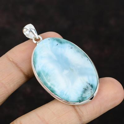 Larimar Edelstein Anheng Håndlaget Anheng 925 Sterlingsølv Anheng Larimar Smykker Elegant Anheng Jubileumsgave Til Henne Dameanheng