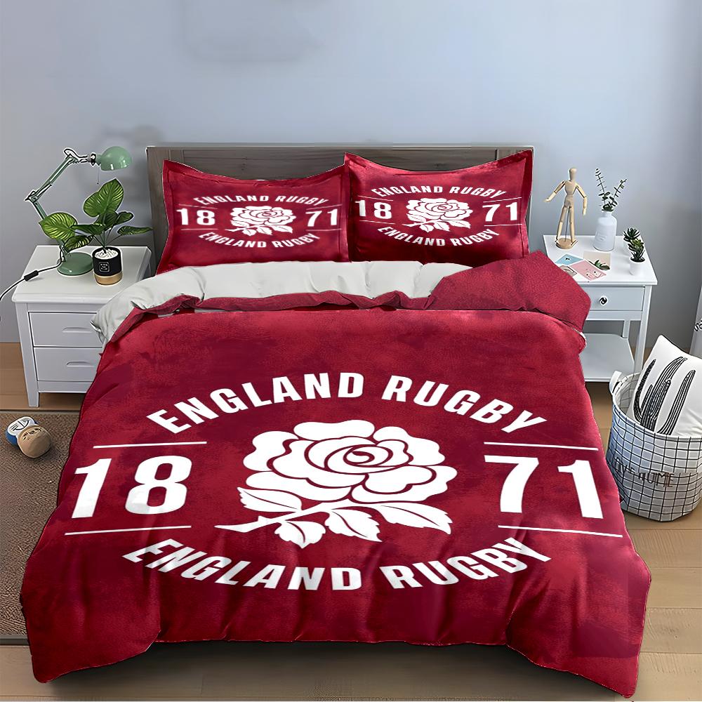 England Rugby Rose Logo Design Bedding Set (1 duvet cover, 2 pillowcases, duvet not included) sofas