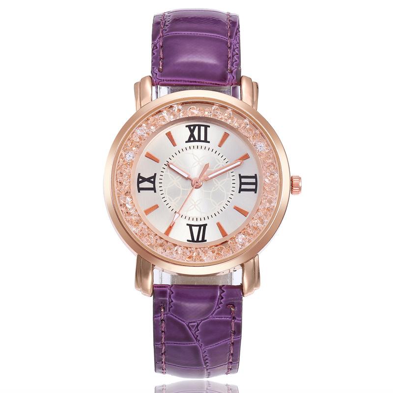 Ebaywish Simple Casual Rhinestone Creative Gift Colorful Watch Plastic Quartz Wrist
