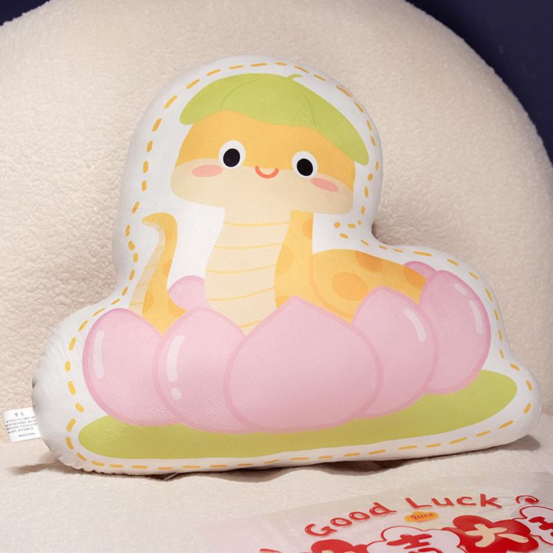 Year Of Cartoon The Snake Mascot Plush Toy Decoration Lunch Break Pillow Throw