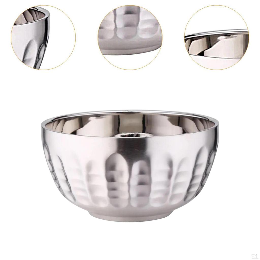 Stainless Steel Bowl Dessert Double Walled Insulated for Home Party Camping