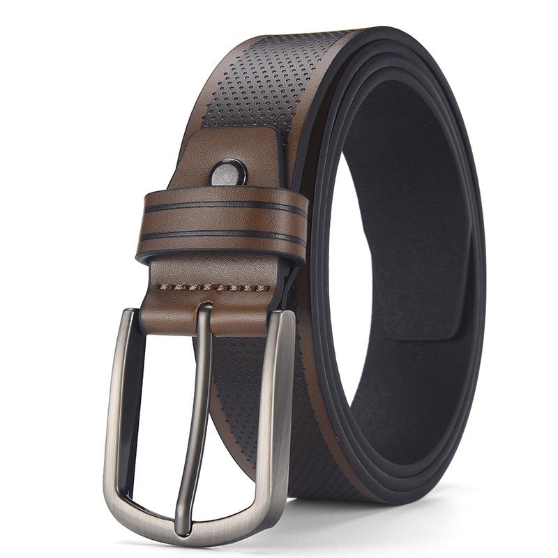 

Мужской ремень с ретро-пряжкой, повседневный полый ремень, зеленый джинсовый ремень 125cm темно-коричневого
