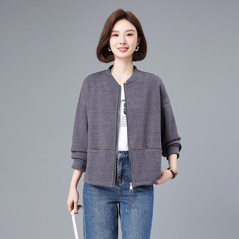 Middle-aged Women's Casual Baseball Jacket - 2025 Spring/Autumn New Style