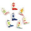 2PCs Ceramic West Cowboy Boots 304 Stainless Steel Pendants 18K Gold Plated Charms For Jewelry Neckalce Making 3.4cm x 2.3cm