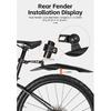 WEST BIKING Mountain Bike Fender Set Universal 29 Inch MTB Mudguard Adjustable Front and Rear Mud Flaps Bicycle Mud Protector