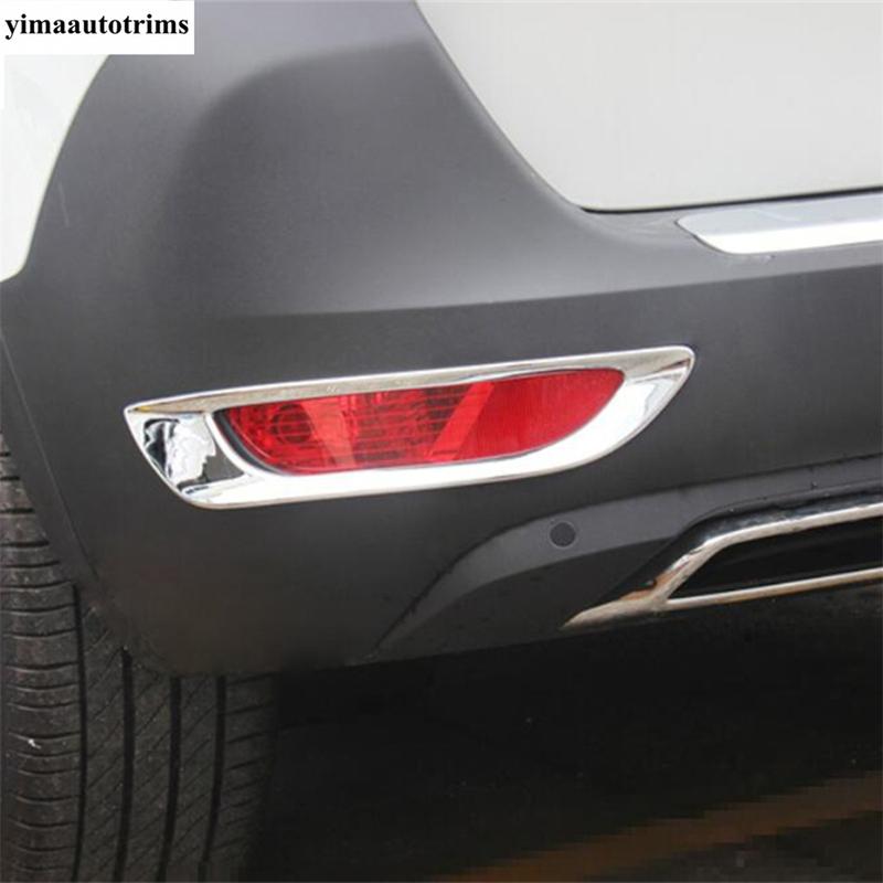 2PCS Car Rear Fog Lights Lamps Frame Decoration Cover Trim Fit For Peugeot 5008 / GT 2017 - 2024 ABS Chrome Accessories Exterior