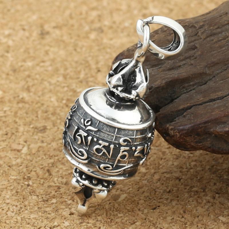 Jewelry Fashion Retro Craftsmanship Men and Women's Six Character Mantra Gawu Box Pendant