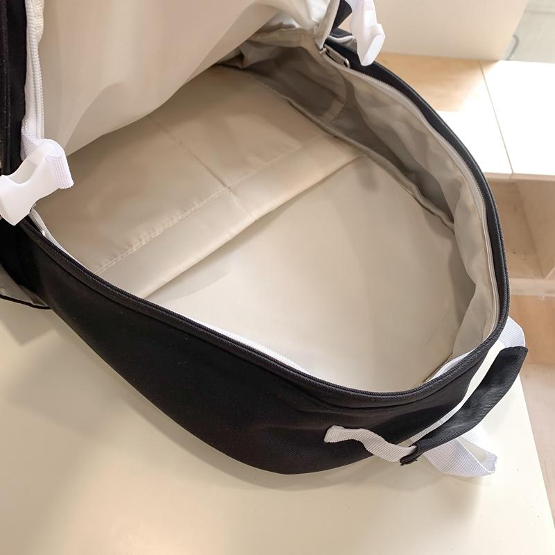 Color Block Backpack Female Junior High School Student Backpack Large Capacity Schoolbag Student Travel Bag