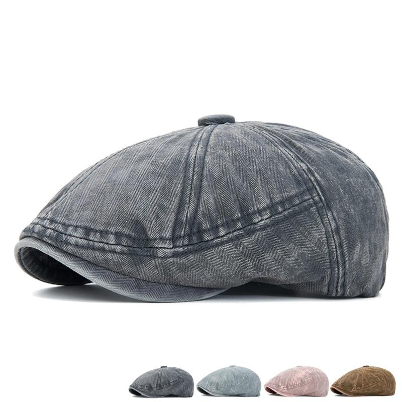 Big Head Circumference Newsboy Cap Men's Beret Vintage Octagonal Newsboy Cap