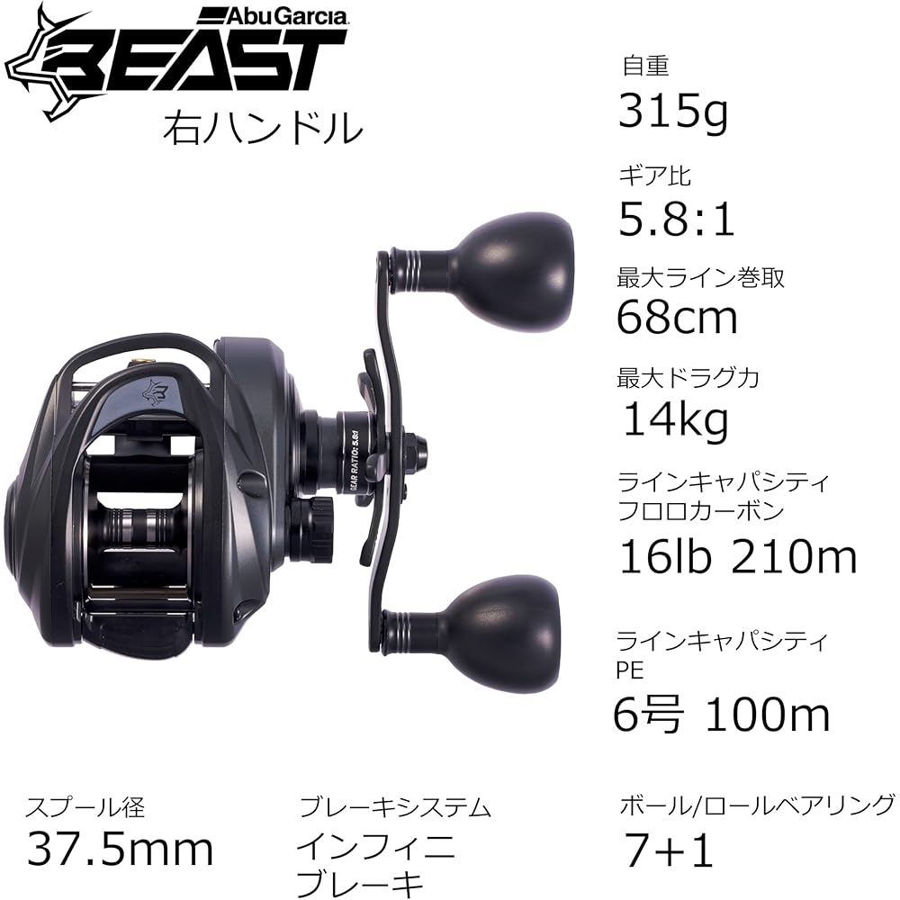 Abu Garcia Beast LP 300 Low Profile Baitcasting Reel Freshwater Saltwater Big Game Fishing