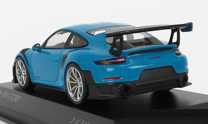 Minichamps 1/43 Scale Porsche 911 (991 II) GT2 RS 2018 (Miami Blue with Silver Wheels) [Imported]