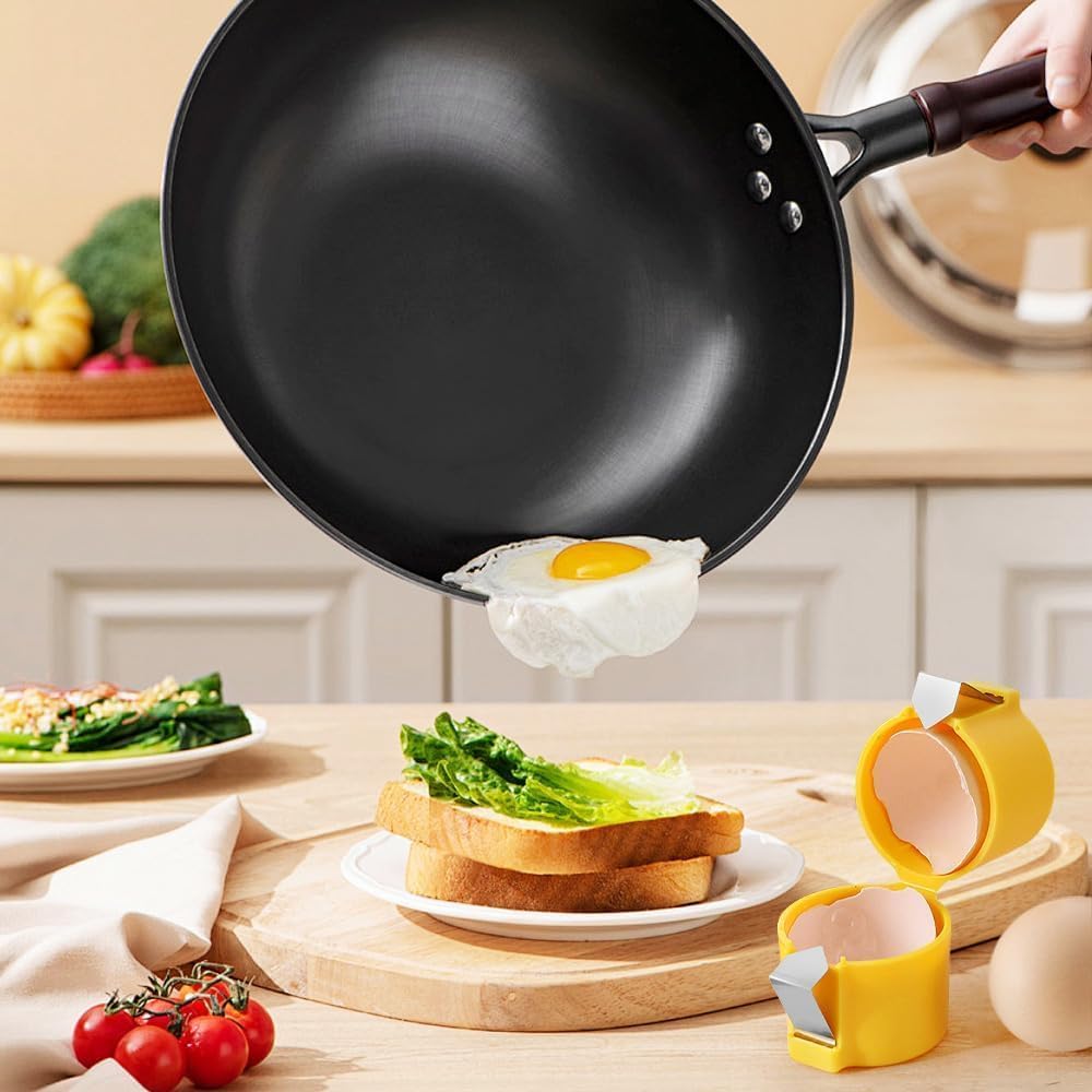 1Pcs New Egg Topper Shell Cutter Beater Raw Egg Cracker Separator Filter Egg Opener Yellow/Orange/Rose Red Kitchen Baking Tools
