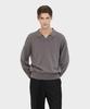 Teildeon Cotton Knit Polo Shirt Gray