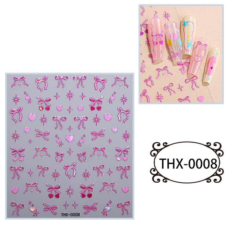 Aurora Rainbow Butterfly 3D Embossed Nail Art Stickers