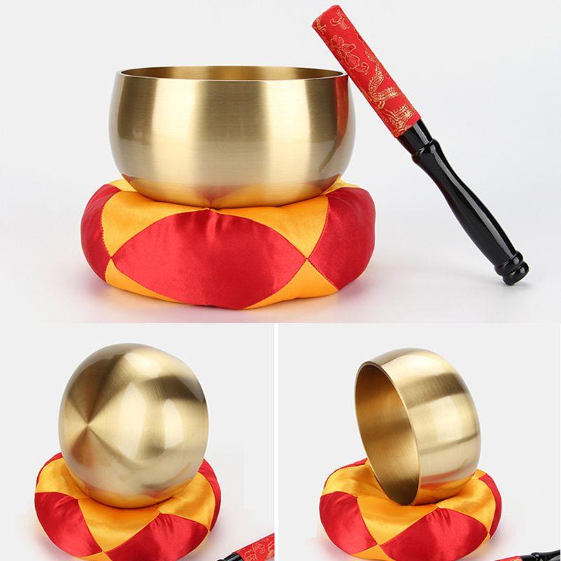 KX4B Tibetan Buddhism Singing Bowl Hand Hammered Yoga Meditation Gift