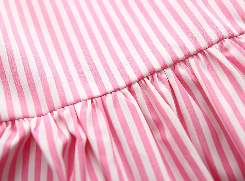 Babykleid mit niedlichem Flausch, perfekt für den Kindergartenbeginn, und Babyanzug mit Schleife und Streifenmuster 2 YY-Natuhi Mädchenhosen, Rock,