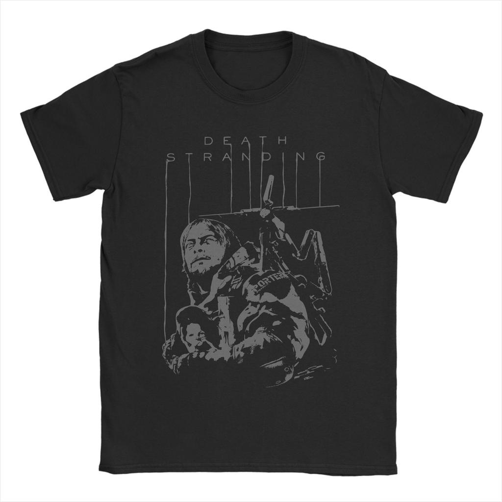 Death Stranding Gra Kojimy Koszulki Vintage Czysta Bawełna T-shirt Okrągły Dekolt Krótki Rękaw Koszulka Pomysł na Prezent Ubrania