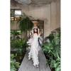 White polka dot fungus lace suspender dress, female giant looks good, beautiful in early spring, waist and thin hip skirt