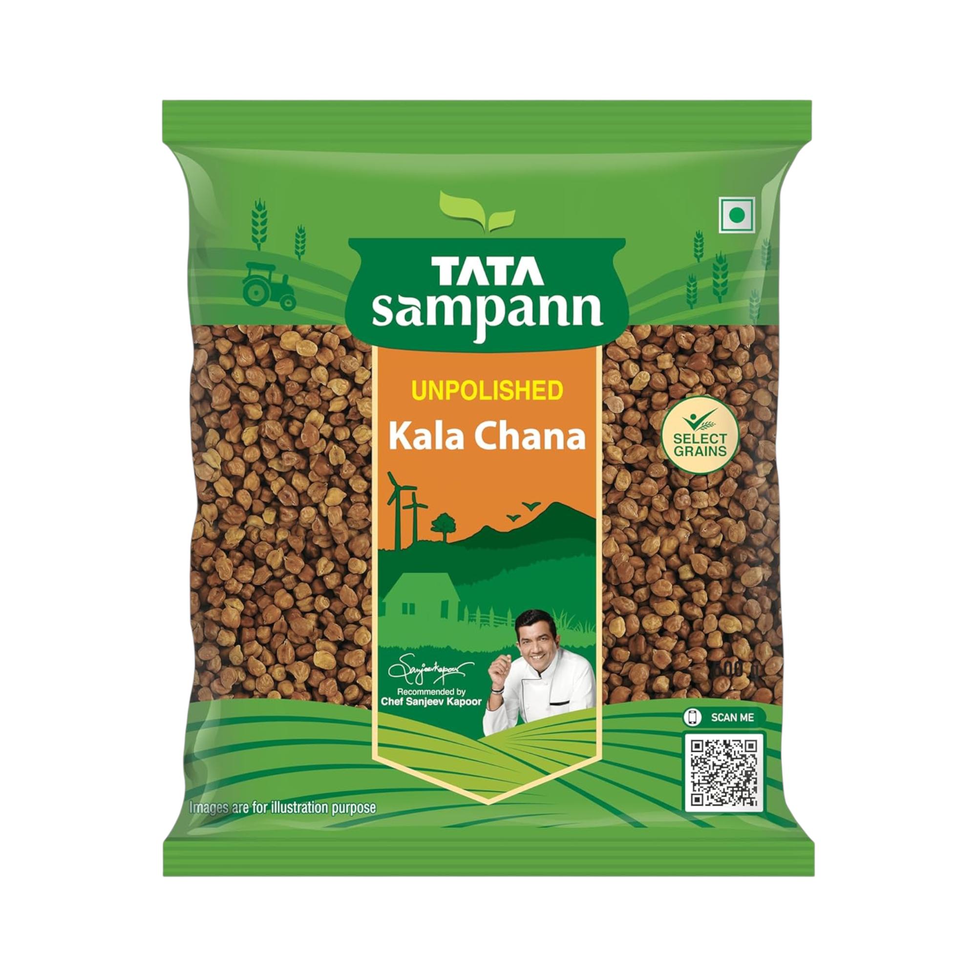 

Tata Sampann Unpolished Kala Chana 500g Bag Natural Protein Source For Healthy Homemade Meals