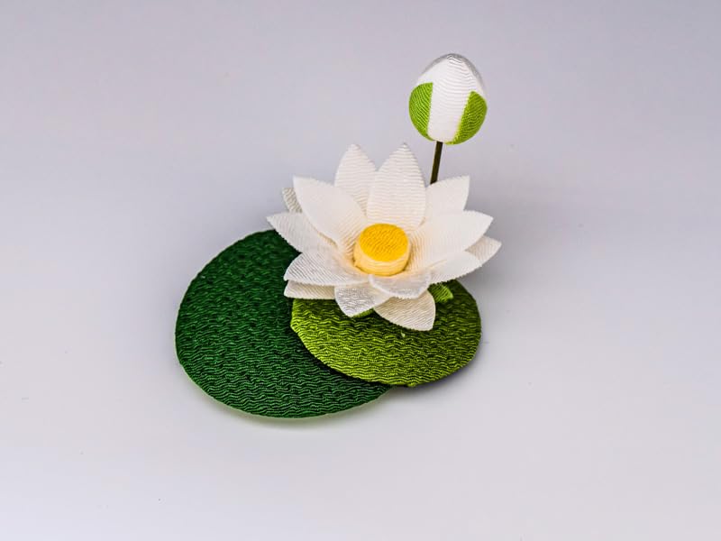 Obon Decorations: Chirimen Hanging Obon Lantern and Lotus Ornament (57-109) - Chirimen, Spirit Shelf, Obon Lantern, First Obon, New Obon, Made in