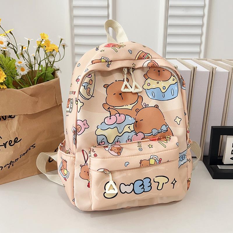 School Bag Cute Cartoon Capybara School Bag Girl Versatile Backpack New Backpack Large Capacity Backpack
