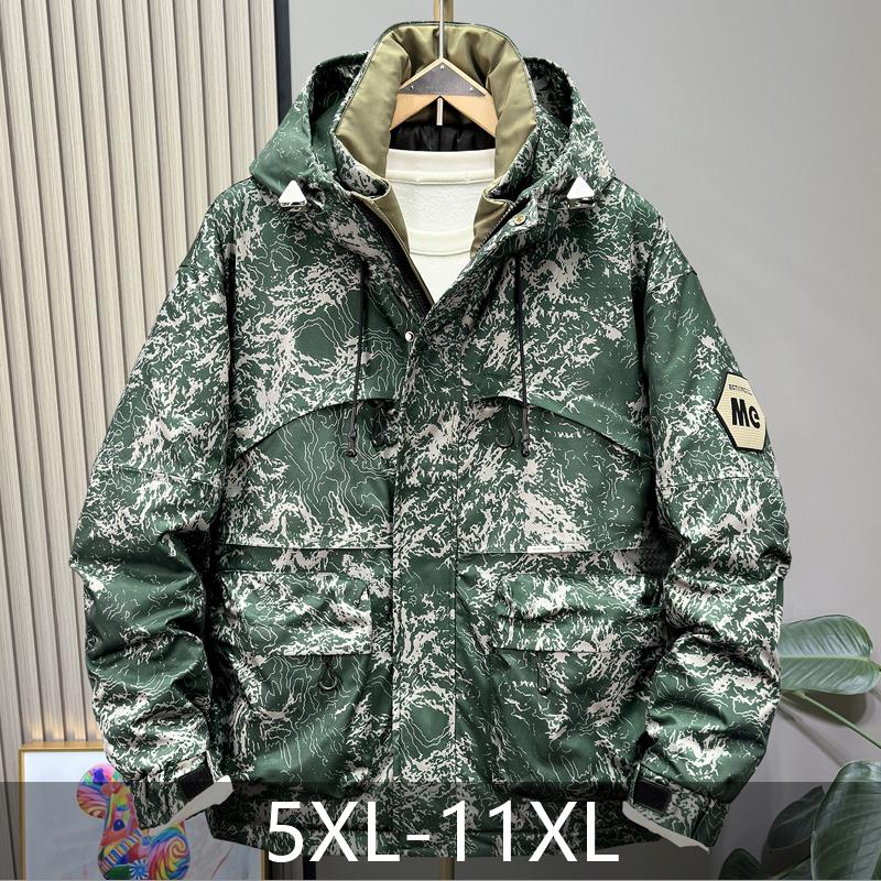 Plus Size 5XL-11XL Fashion Men's Oversize Parkas Winter Coat Hooded Casual Loose Thick Warm Outerwears Men Jackets