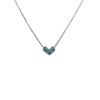 Blue Diamond Love Heart Pendant Necklace Exquisite Light Luxury Fashion Clavicle Chain Jewelry