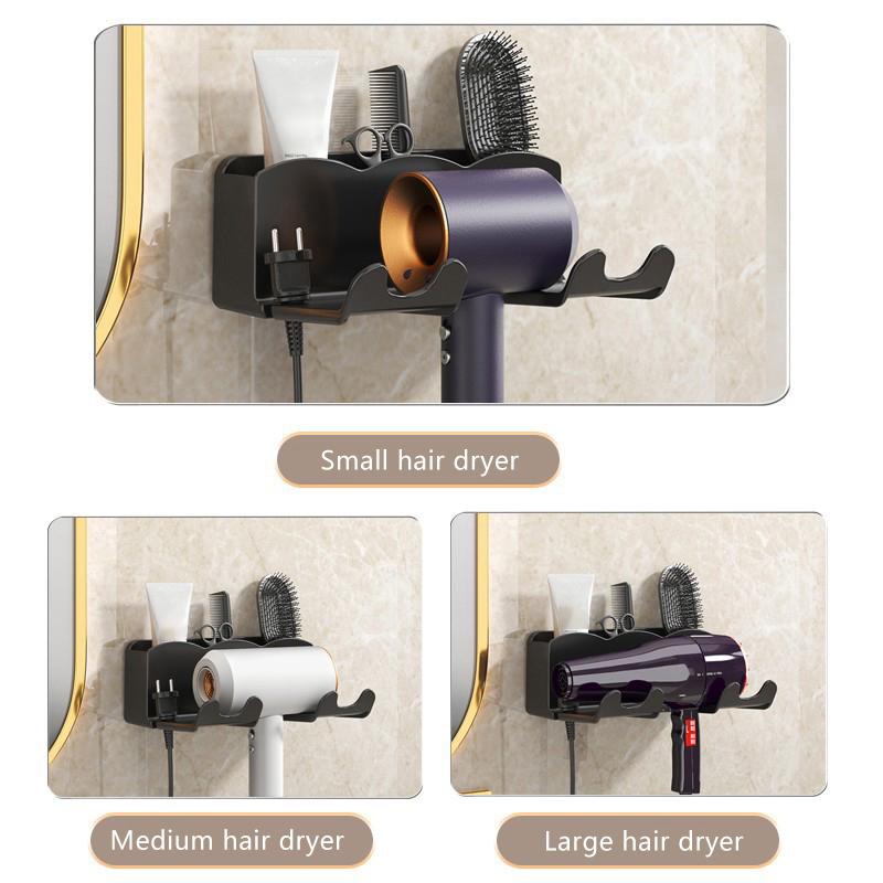 Hair Dryer Holder Wall Dryer Cradle Straightener Stand Hairdryer Organizer Box Toilet Blower Holder Shelf Bathroom Accessories