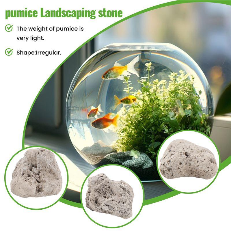 2025 Trend 3Pcs Floating Real Rocks Aquarium Water Plant Fish Tank Aquatic Landscape Models