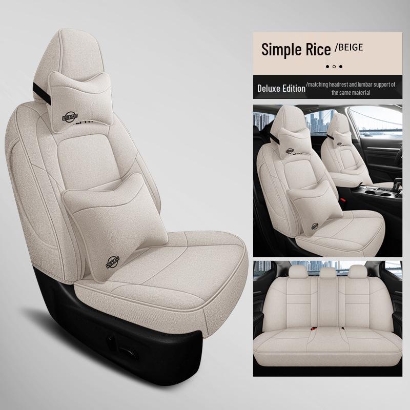 2023 Sylphy Full Surround Linen Seat Cover for All Seasons - 5-Seat Special Edition