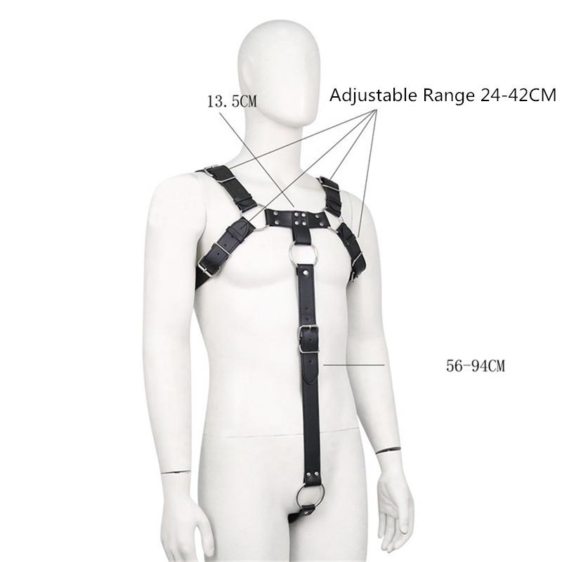 Fetish Men Leather Chastity Pants Male Body Bondage Harness Cage Erotic Pole Dance Jumpsuits Sexy Sissy Pouch Pants for BDSM Gay