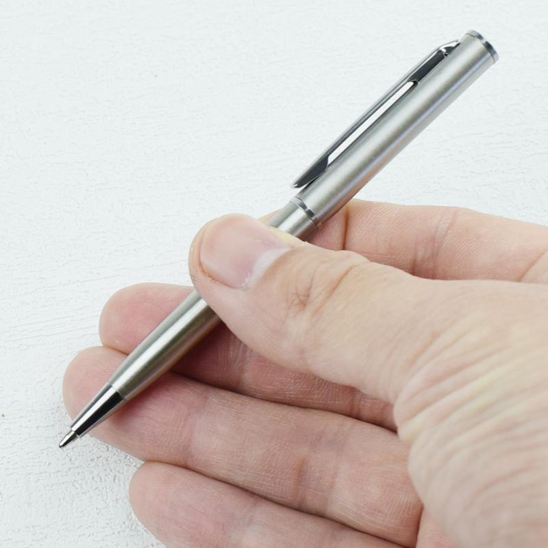 Mini-Metall-Kugelschreiber mit Drehmechanismus - Taschenformat 0,7 mm Feine Schwarze Tinte Edelstahl-Kugelschreiber Büro Schulbedarf