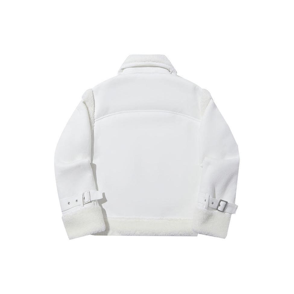 Li Ning Plain Zipper Collar Jacket Women Jackets Off-White AJDT536-2