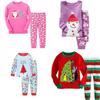 Novo Conjunto de Roupa de Natal em Mistura de Algodão Para Crianças Aconchegante Macio Confortável Roupa de Dormir