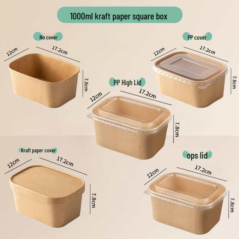 Bailide Disposable Kraft Paper Meal Boxes