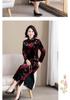 Elegant Golden Velvet Qipao Dress for Middle-Aged and Elderly Women - Waist-Cinching, Mid-Length, Perfect for Spring and Autumn
