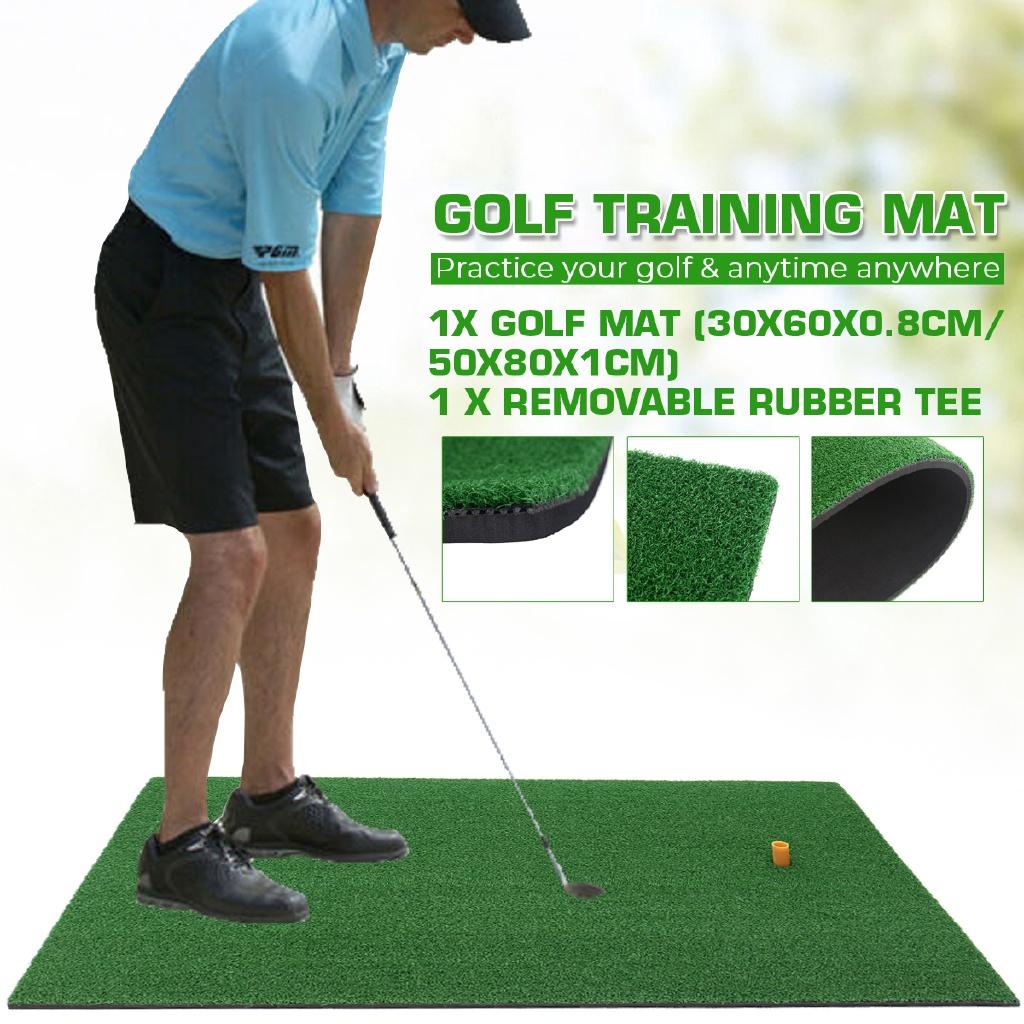 Training Hitting Pad Backyard With Rubber Tee Outdoor Golf Training Aids Indoor Mini Golf Practice Grass Mat