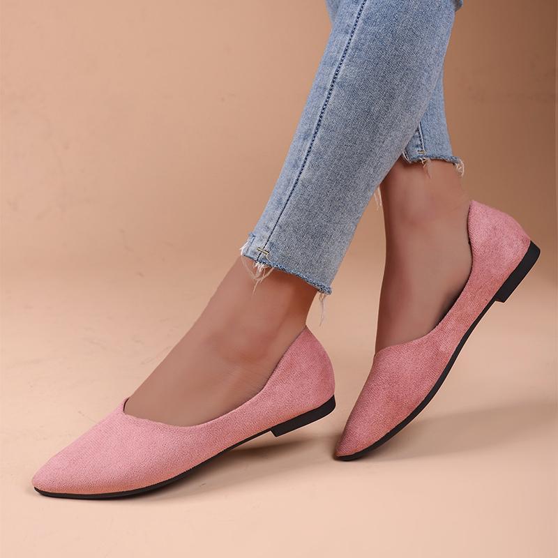 Woman Flats Flock Ballerina Lightweight Flat Loafers Elegant Soft Sole Mom Shoes for Women Mary Jane Shoes Zapatos De Mujer
