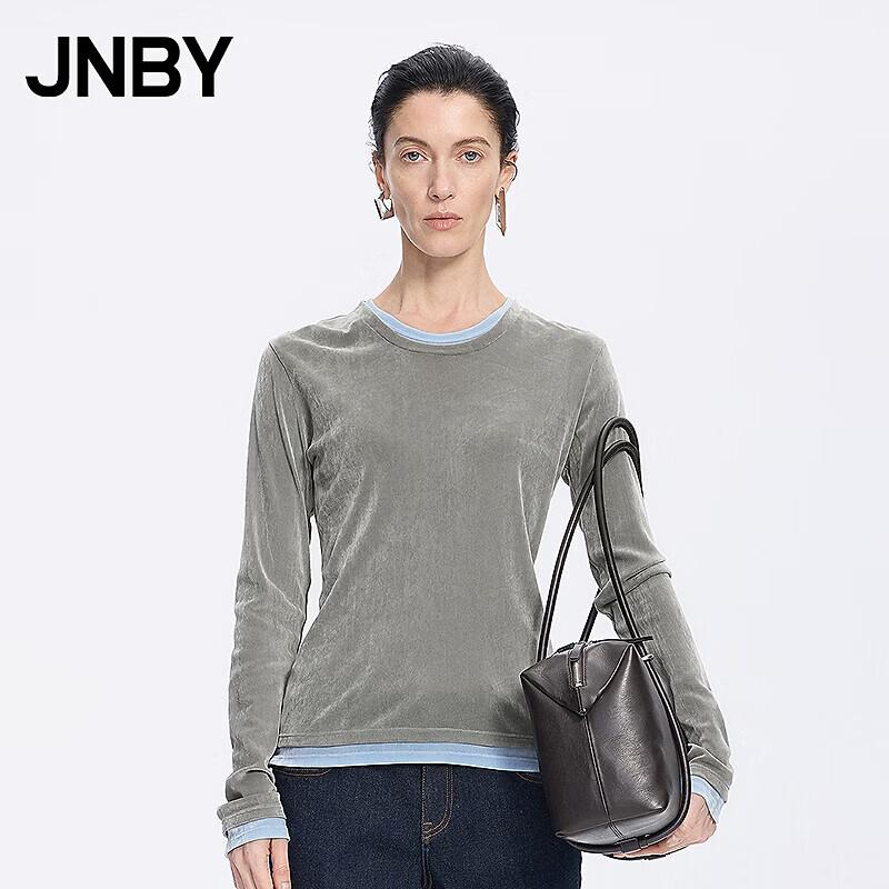 

JNBY Весна 2026 Футболка с длинным рукавом, приталенная, с цветовыми блоками L