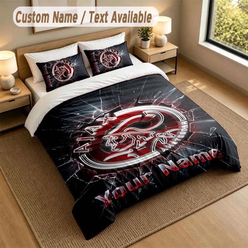Bedding Set 1 Duvet Cover 2 Pillowcases Ajax Amsterdam Print Soft Bed Linen Bedroom Decor