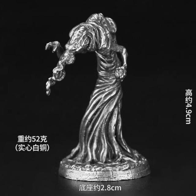 White Copper Illithid Soldier Miniature Tabletop Wargame RPG Battle Model Chess Piece Collection Decor Car Interior Decor