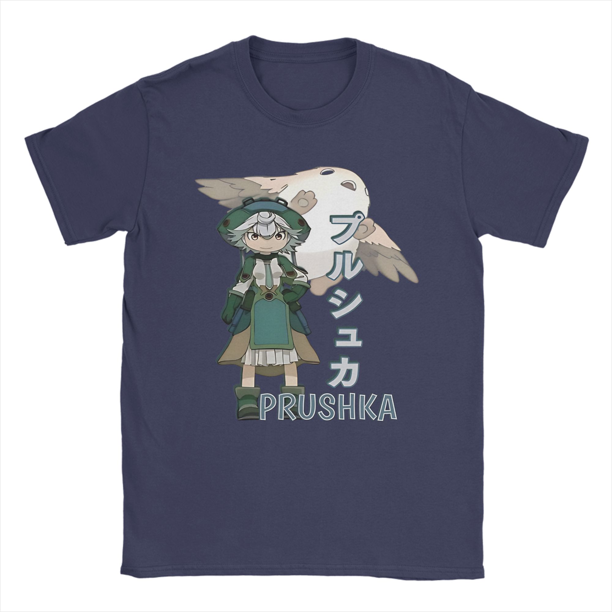 

Prushka Made In Abyss T Shirts Men Pure Cotton Vintage T-Shirts Round Collar Tee Shirt Short Sleeve Tops Birthday Present 4XL