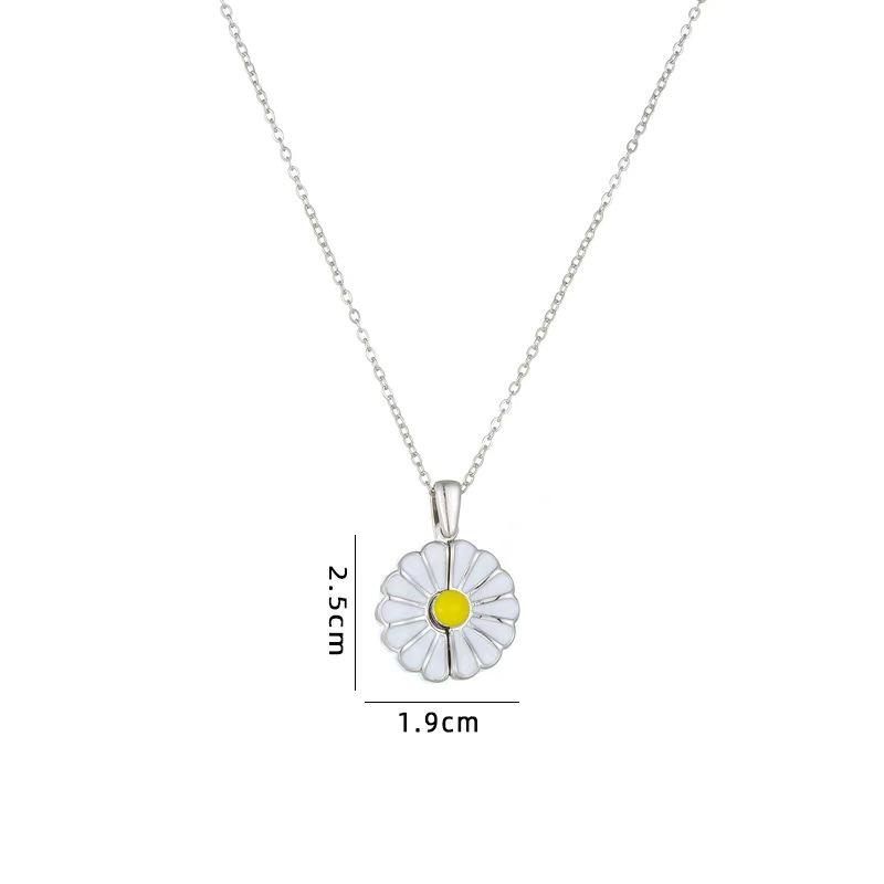 Romantic Drip Enamel Daisy Pendant - Openable Locket Necklace with Custom Text and Floral Accents Fashion Pendant Necklaces