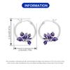 PANPOKI S925 Silver Blooming Purple Iris Flower Earrings Versatile Hoop Earrings For Women Jewelry Original Party Gift