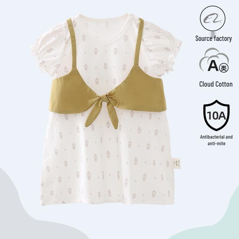 Bestseller Mädchen Sommerkleid mit kurzen Ärmeln aus Baumwolle - Stilvolles Prinzessinnen-Outfit für Kleinkinder