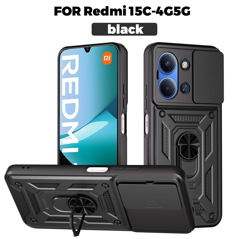 For Xiaomi Redmi 15C 5G 173mm Case Magnetic Holder Ring Shockproof Armor Cases For Redmi15C Redmy 15C 15 C 5G Lens Protect Cover